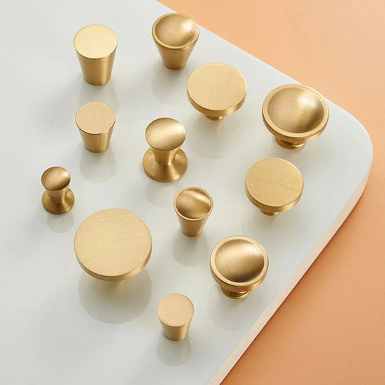 Modern Simple Solid Brass Cabinet Knobs – Wardrobe Handles and Kitchen Pulls