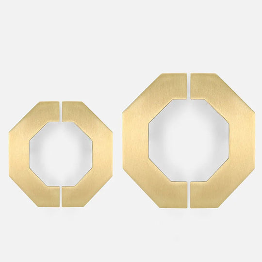 Gold Brass Octagon Cabinet Handles – Large Wardrobe Pulls and Bookcase Knobs (1 Pair)