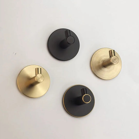 Brass Wall Hook – Gold and Black Towel Hanger for Bathroom, Kitchen, and Bedroom Storage