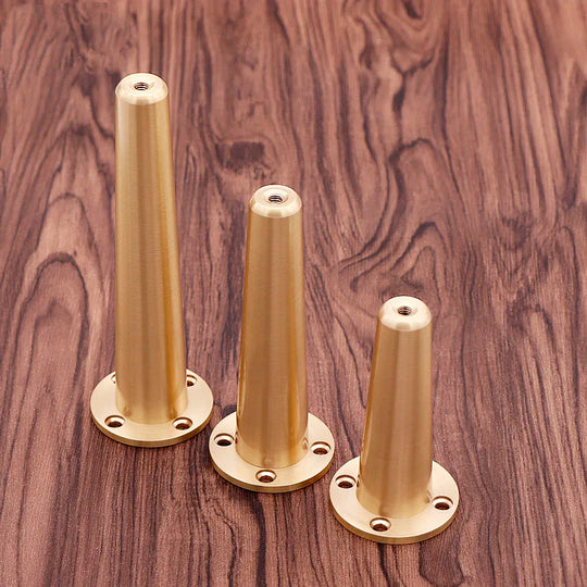 Solid Brass Furniture Leg – Adjustable Gold Cabinet Holder for Sofas, TV Stands, and Cupboards