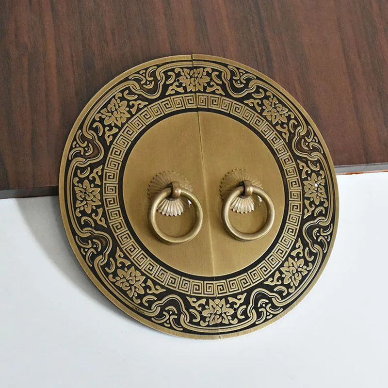 Chinese Antique Brass Cabinet Handles – Retro Door Pulls for Wardrobes, Bookcases, and Shoe Cabinets (110mm-240mm)