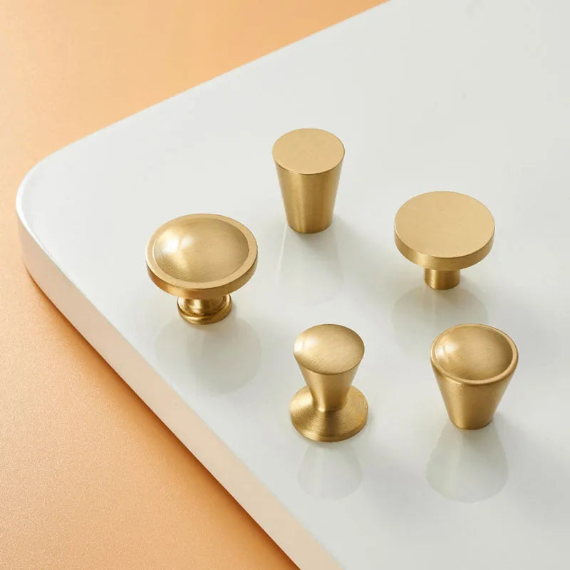 Modern Simple Solid Brass Cabinet Knobs – Wardrobe Handles and Kitchen Pulls