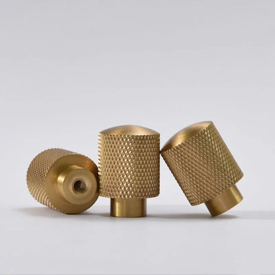 Mesh Pattern Brass Cabinet Knobs – Knurled Drawer Handles and Furniture Door Pulls