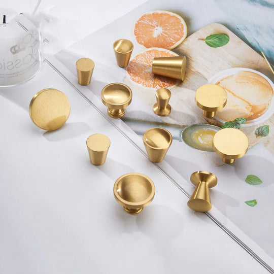 Modern Simple Solid Brass Cabinet Knobs – Wardrobe Handles and Kitchen Pulls