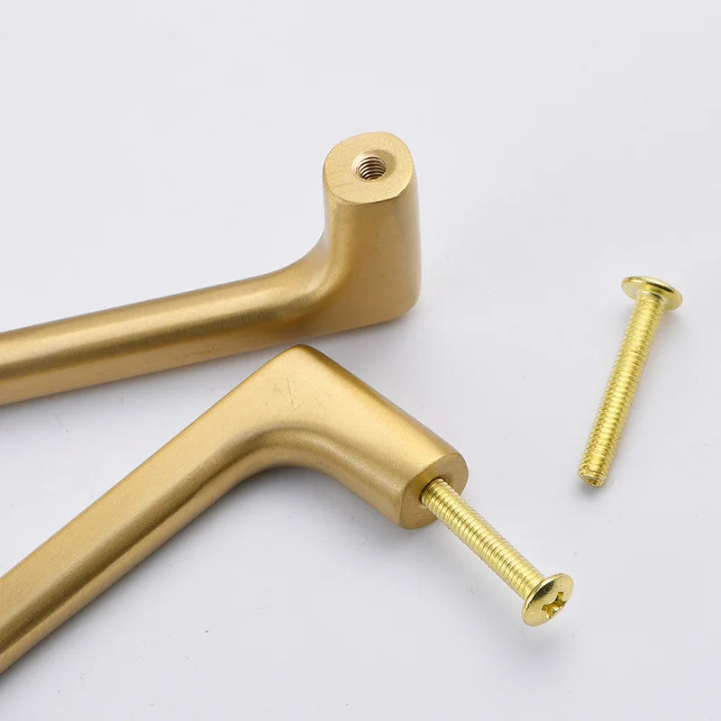 Solid Brass Wardrobe Handles – Integrated Cabinet Pulls and Furniture Bar Handles (106mm-332mm)