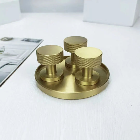 Knurled Brass Drawer Knobs – Textured Cabinet Handles and Furniture Pulls for Wardrobes