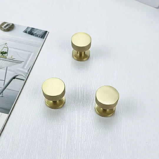 Knurled Brass Drawer Knobs – Textured Cabinet Handles and Furniture Pulls for Wardrobes