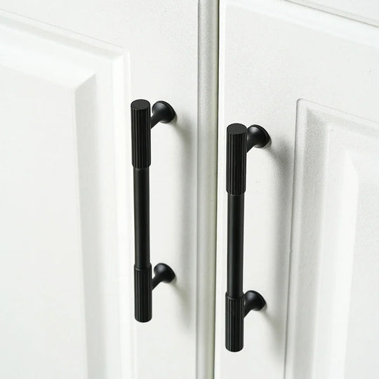 Black Vertical Line Brass Furniture Handles – Cabinet Drawer Knobs and Wardrobe Pulls