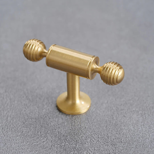 Satin Brushed Gold Brass Cabinet Handles – Modern Wardrobe and Drawer Knobs with French Style