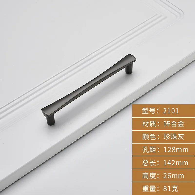 Brushed Zinc Alloy Door Handle – Simple Single Hole Design