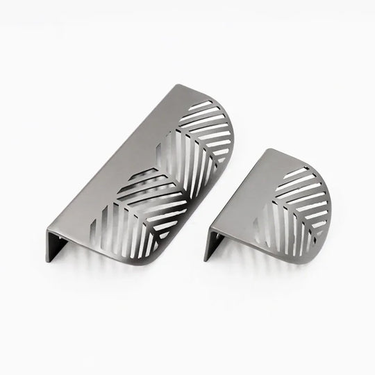 Modern Gold Leaf Cabinet Handles - Brushed Zinc Alloy Hollow Pulls for Furniture and Drawers