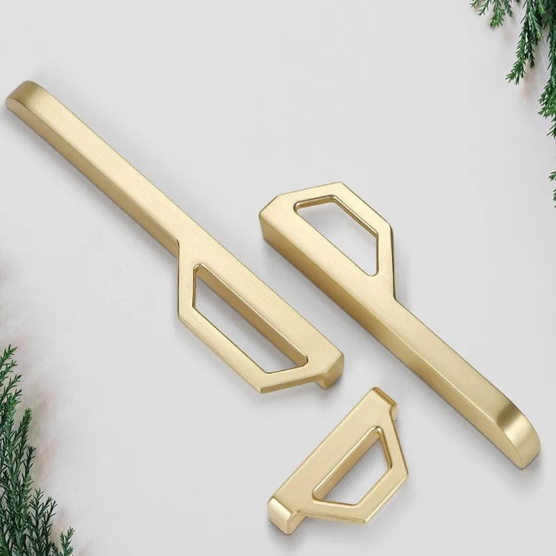 Gold and Pearl Grey Cabinet Handles - Modern Zinc Alloy Pulls for Kitchen and Furniture