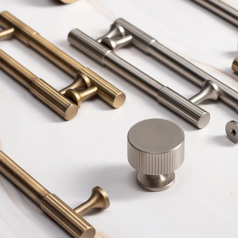 Solid Brass Vertical Linear Cabinet Knobs – Long Drawer Handles for Kitchen, Wardrobe, and Wooden Doors