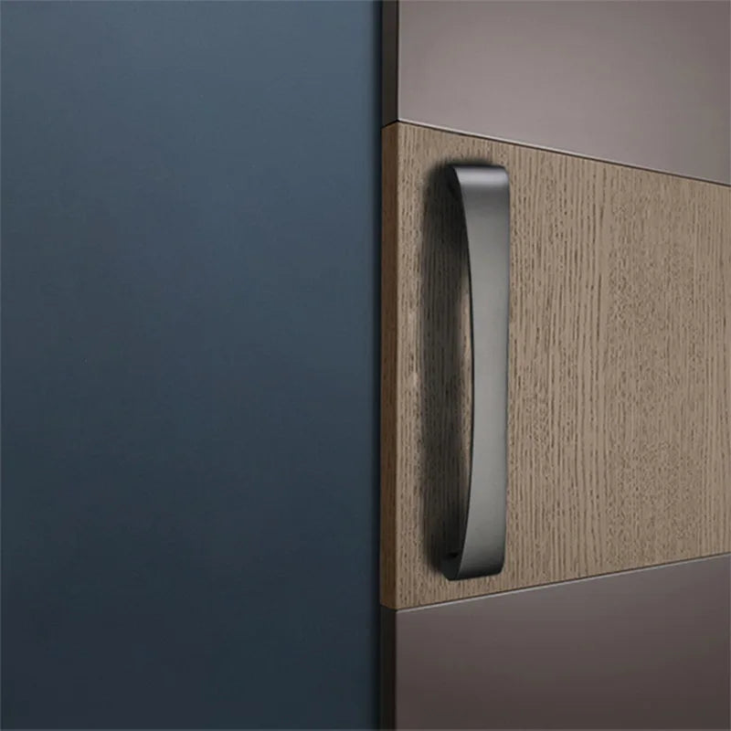 Modern Minimalist Pearl Black Cabinet Handles – European Style Wardrobe and Drawer Pulls