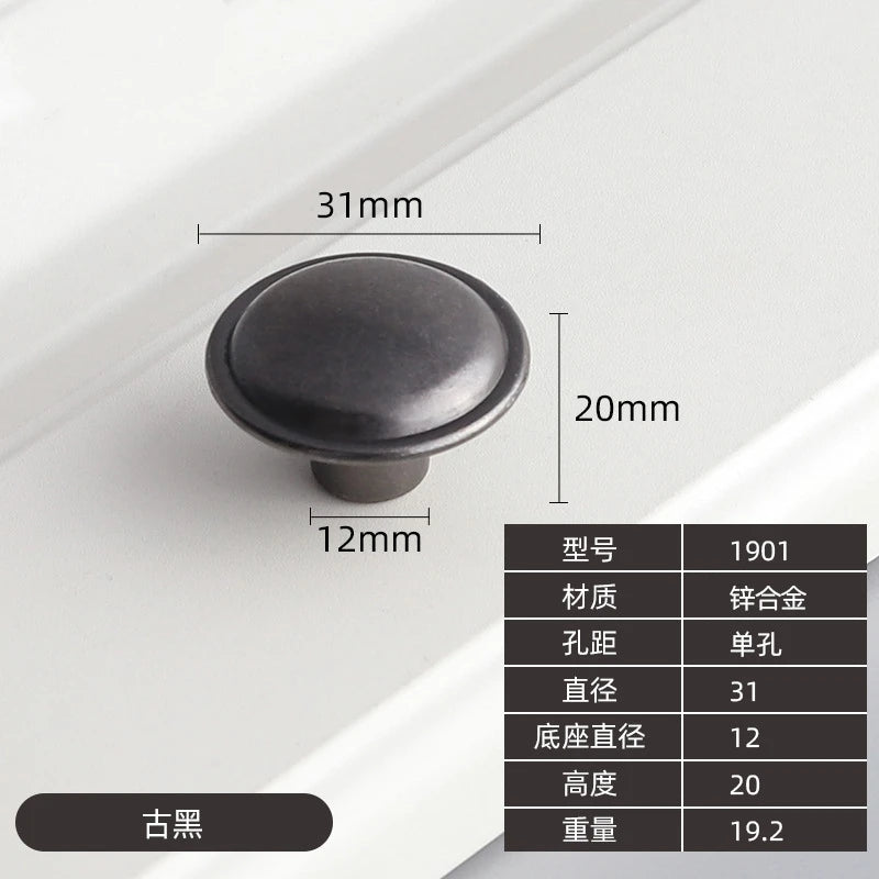 Modern Zinc Alloy Drawer Knobs - Single Hole Cabinet Handles for Dresser and Shoe Cabinets