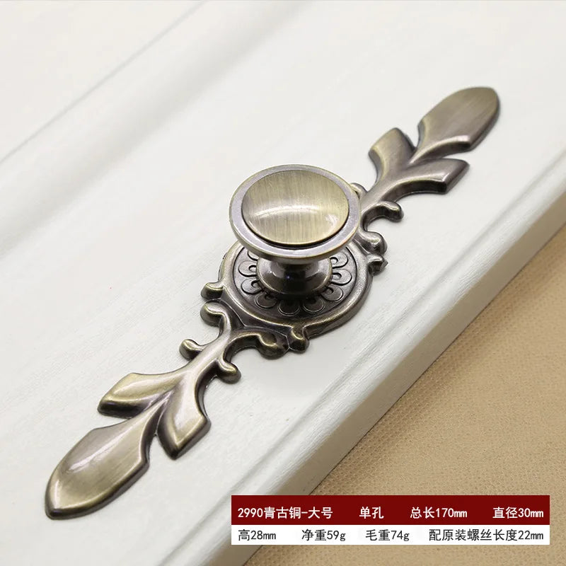 Retro Bronze Cabinet Handles - Antique Metal Kitchen Door Pulls and Wardrobe Knobs, 128mm