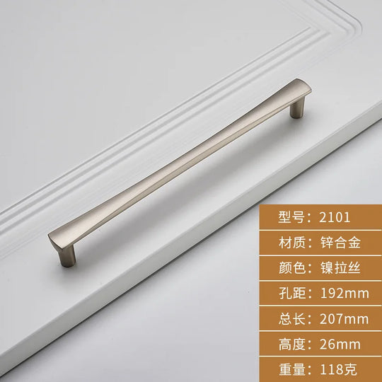 Brushed Zinc Alloy Door Handle – Simple Single Hole Design