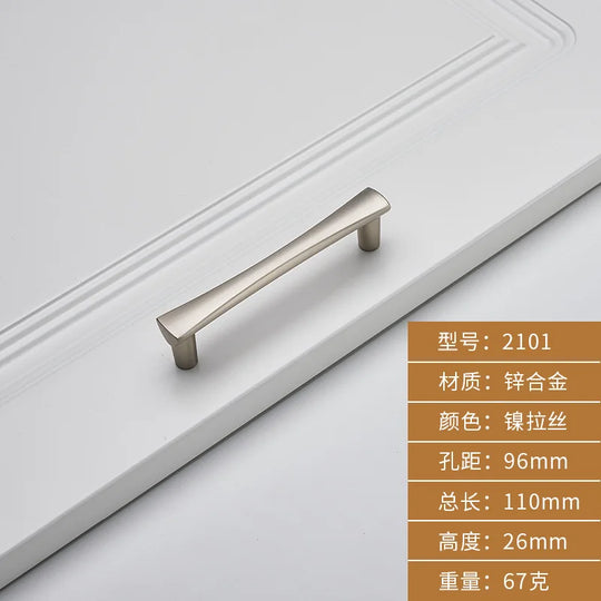 Brushed Zinc Alloy Door Handle – Simple Single Hole Design