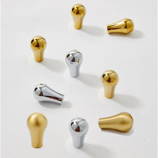 Gold PVD Chrome Brass Cabinet Knobs – Modern Single Hole Wardrobe and Drawer Pulls