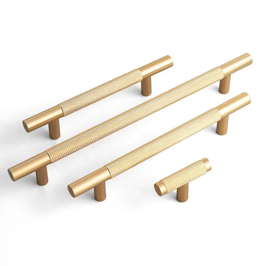 Long Knurled Aluminum Alloy Cabinet Handles – Kitchen Drawer Pulls and T-Bar Wardrobe Furniture Hardware