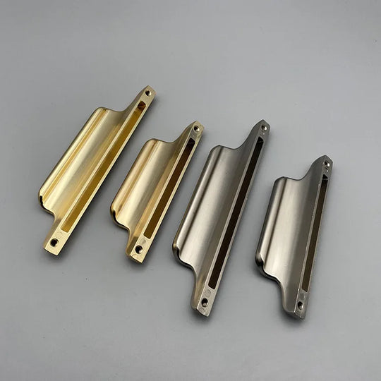 Luxury Zinc Alloy Curved Cabinet Handles - Modern Drawer Pulls for Wardrobes and Shoe Cabinets