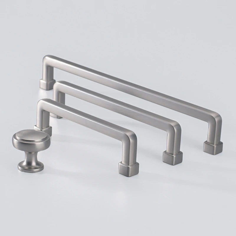 Modern European Gold and Gray Cabinet Handles - Zinc Alloy Drawer Knobs and Door Pulls for Furniture