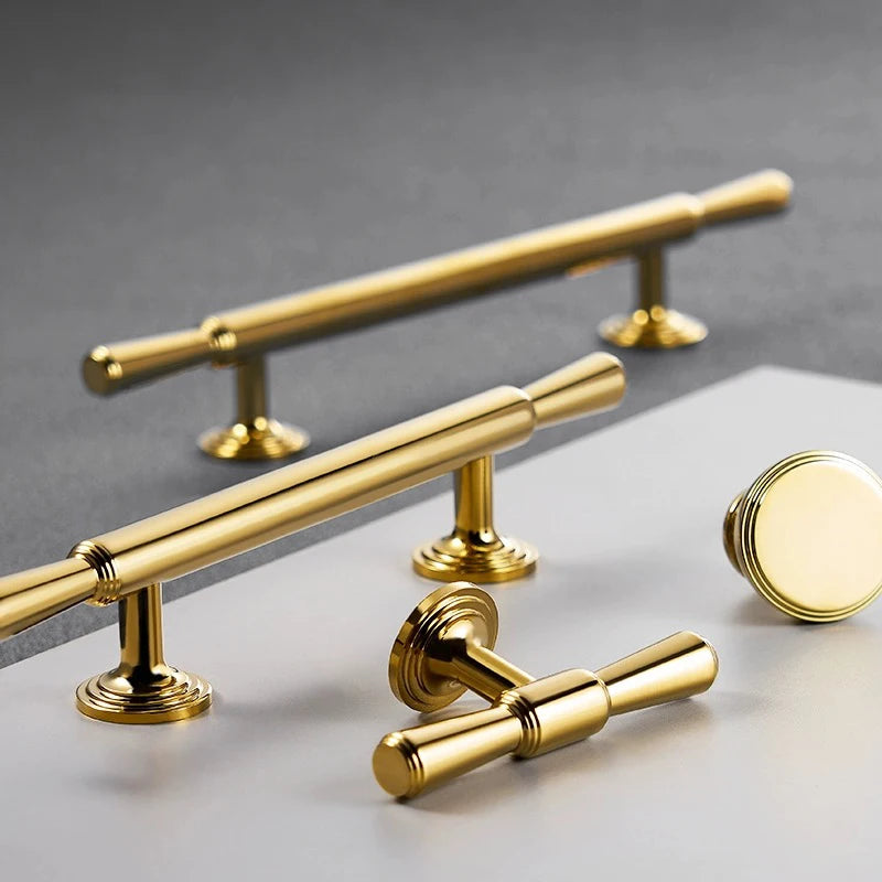 Chrome and Polished Gold Brass Furniture Handles – Modern Cabinet, Drawer, and Wardrobe Knobs