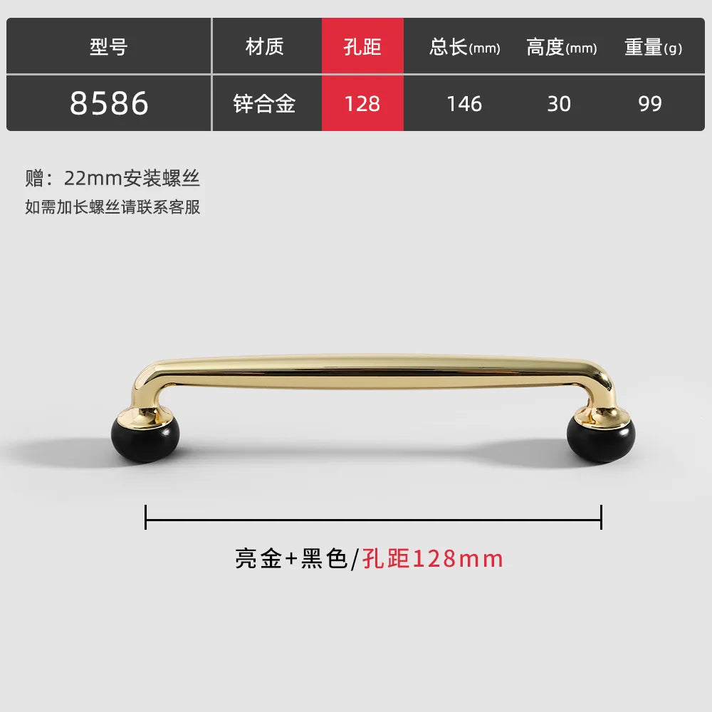 Modern Double-Color Cabinet Handles - Zinc Alloy Drawer Pulls for Cupboards and Furniture