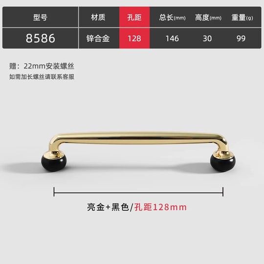 Modern Double-Color Cabinet Handles - Zinc Alloy Drawer Pulls for Cupboards and Furniture