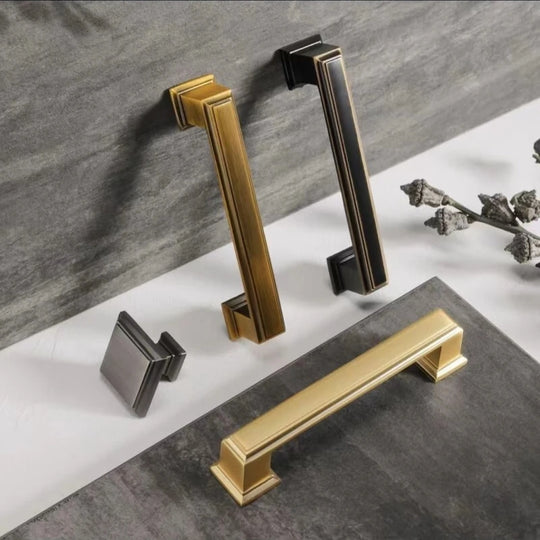 Light Luxury Bronze Cabinet Handles - Modern Drawer Pulls for Wardrobe and Kitchen Furniture