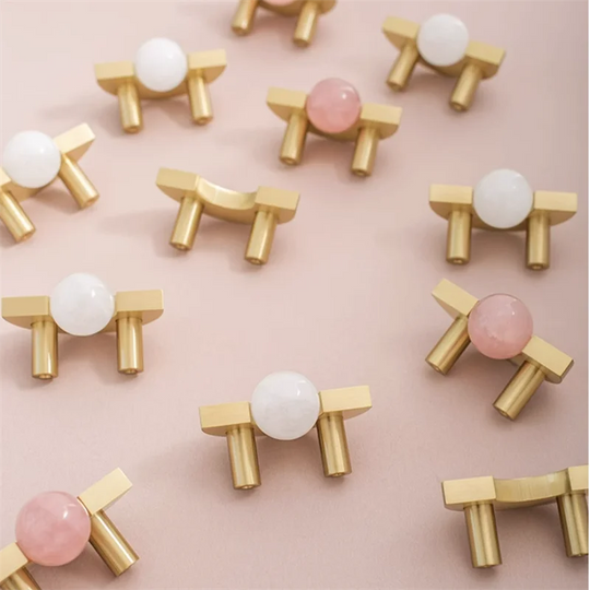 Solid Brass Acrylic Cabinet Handles and Knobs – Elegant Pulls for Drawers, Dressers, and Bathroom Furniture