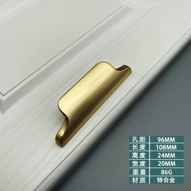 Luxury Zinc Alloy Curved Cabinet Handles - Modern Drawer Pulls for Wardrobes and Shoe Cabinets