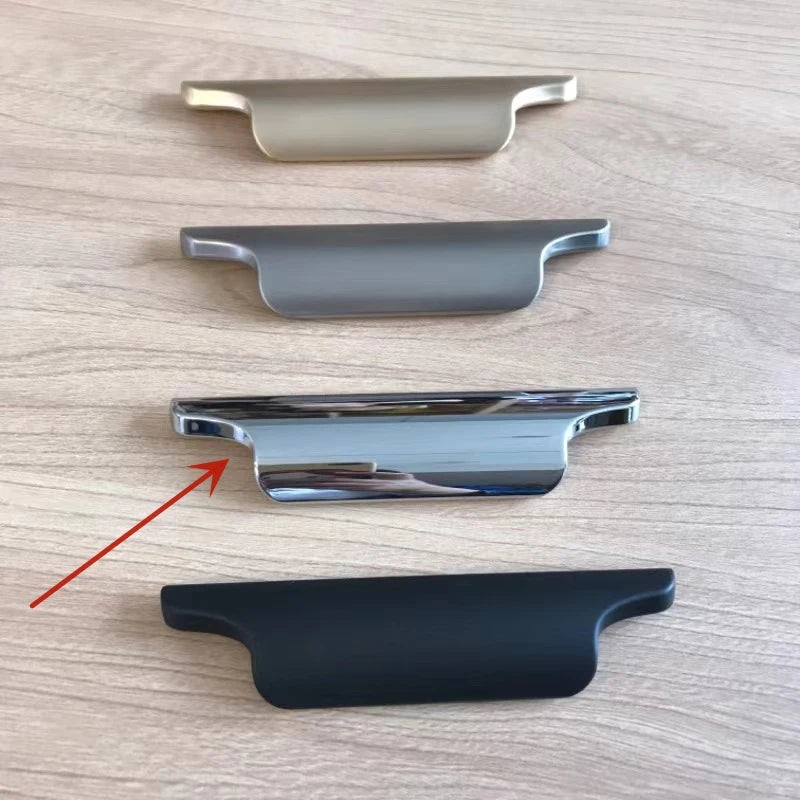 Luxury Zinc Alloy Curved Cabinet Handles - Modern Drawer Pulls for Wardrobes and Shoe Cabinets