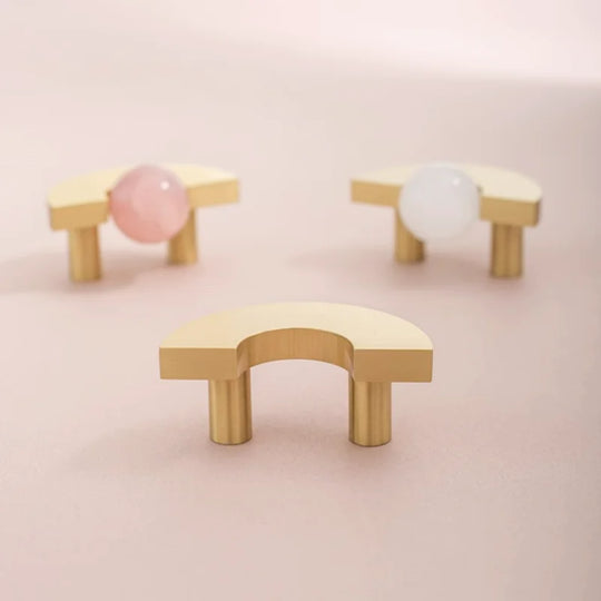 Solid Brass Acrylic Cabinet Handles and Knobs – Elegant Pulls for Drawers, Dressers, and Bathroom Furniture