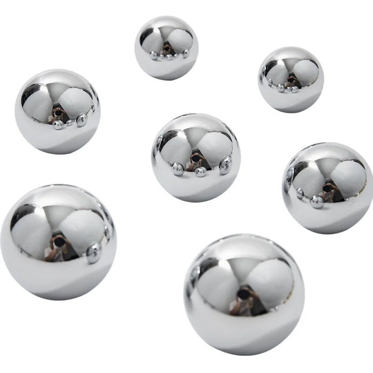 Chrome Brass Ball Knobs – Modern Silver Cabinet Pulls for Drawers and Furniture (20/25/30mm)