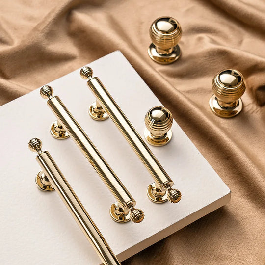 Polished Brass Cabinet Handles – PVD Gold and Chrome Wardrobe Knobs and Drawer Pulls