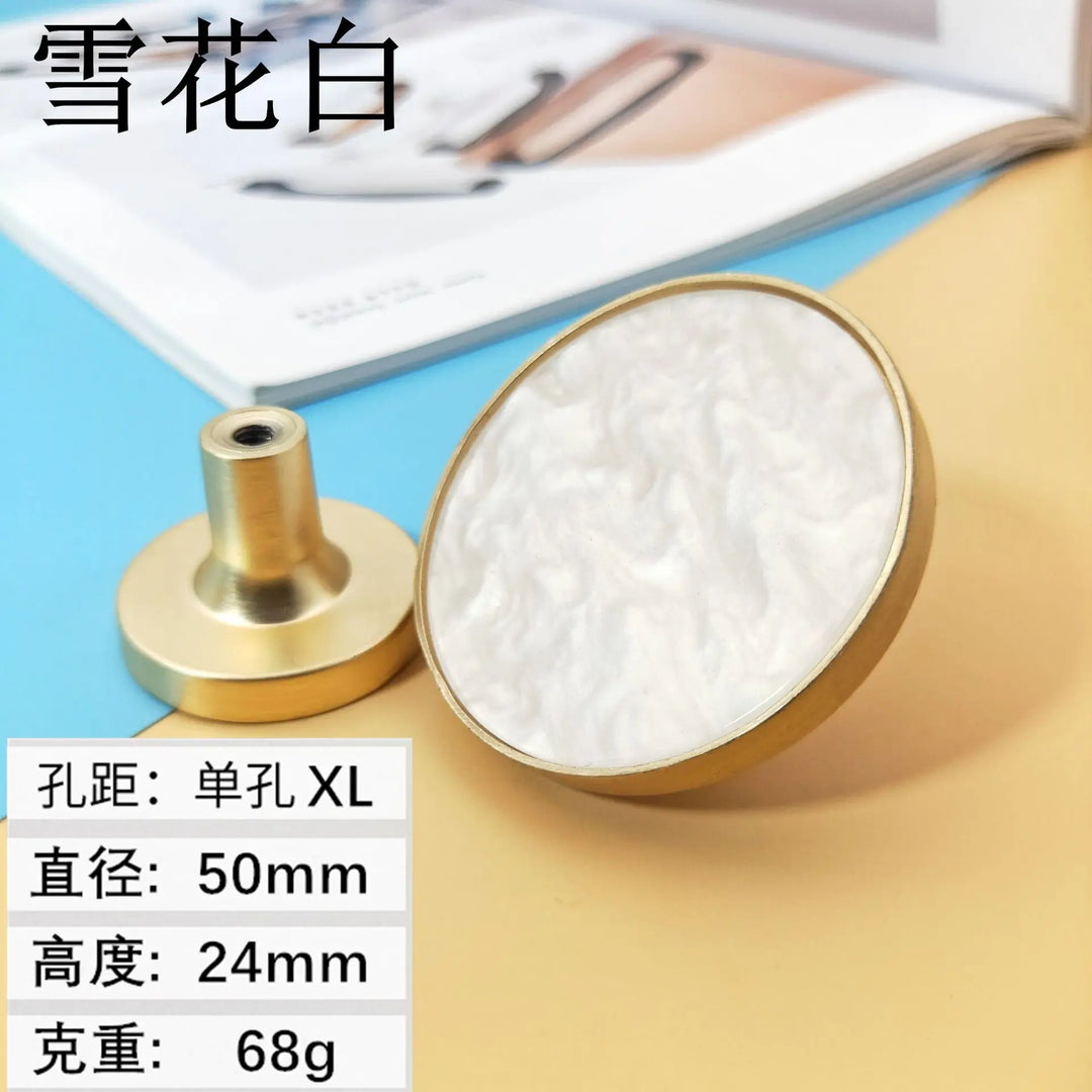 High-Grade Shell Single Hole Cabinet Handles - Creative Gold Drawer Knobs and Multipurpose Wall Hooks