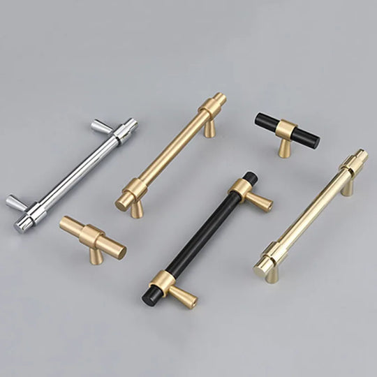 Nordic Brass Furniture Handles – Gold, Black, Chrome Cabinet Bar Pulls (50mm-500mm)