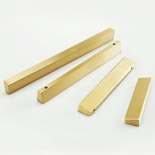 Brass Trapezoidal Cabinet Handles - High-End Golden Drawer Pulls for Wardrobes and Furniture