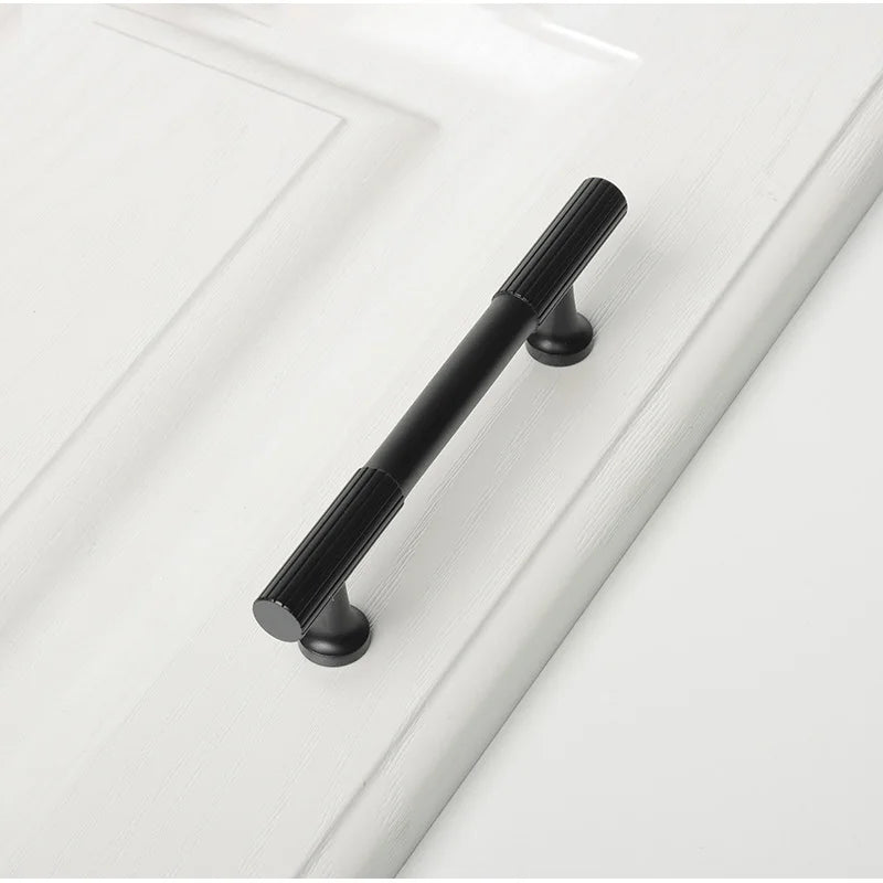 Black Vertical Line Brass Furniture Handles – Cabinet Drawer Knobs and Wardrobe Pulls