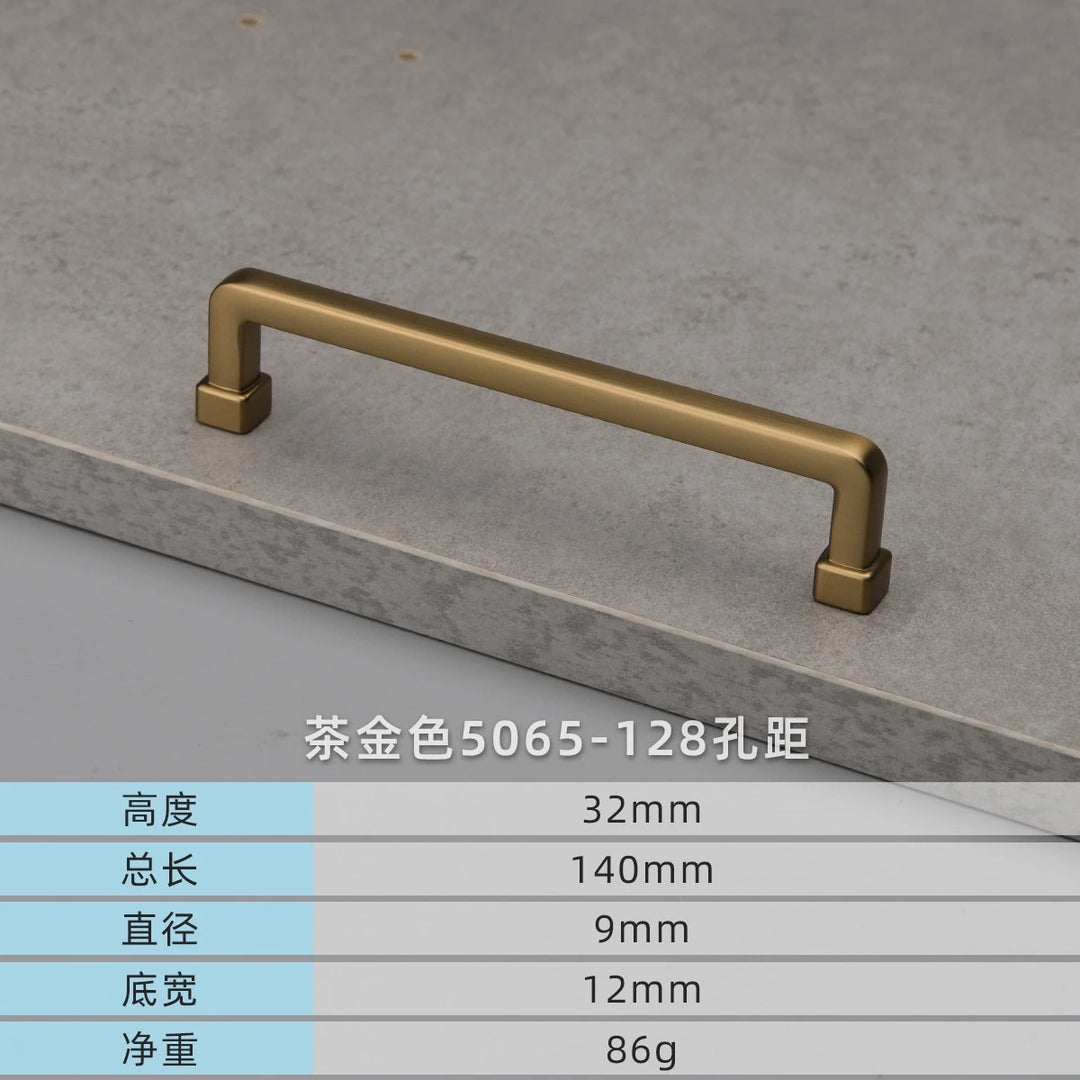 Modern European Gold and Gray Cabinet Handles - Zinc Alloy Drawer Knobs and Door Pulls for Furniture