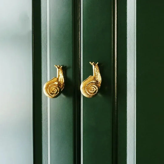 Brass Snail-Shaped Drawer Handle –  Cabinet, Wardrobe, and Dresser Pulls