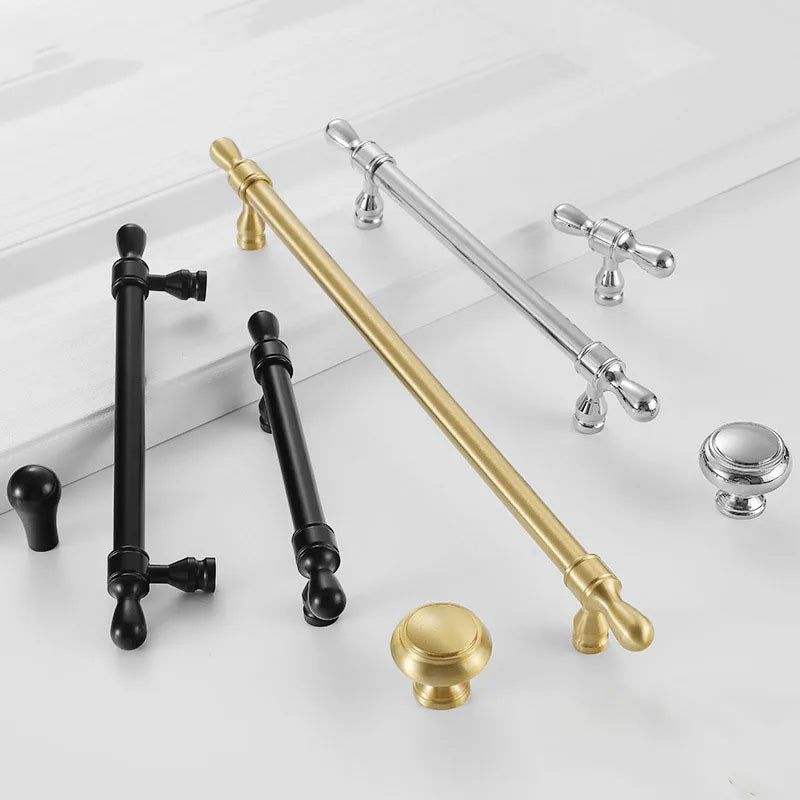 Gold, Chrome, and Black Brass Wardrobe Handles – Modern Drawer Pulls and Dresser Knobs for Cabinets and Cupboards