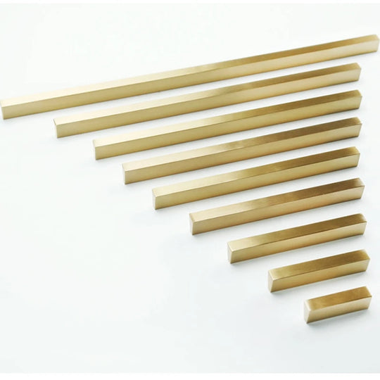 Brass Trapezoidal Cabinet Handles - High-End Golden Drawer Pulls for Wardrobes and Furniture