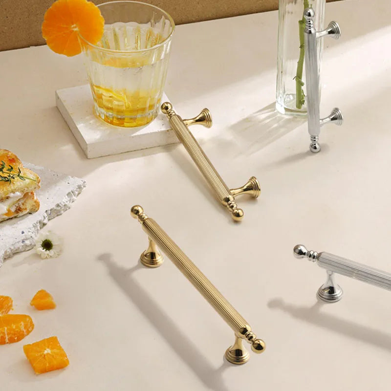 Polished Gold Brass Furniture Handles – Chrome Cabinet Pulls and French Wardrobe Drawer Knobs