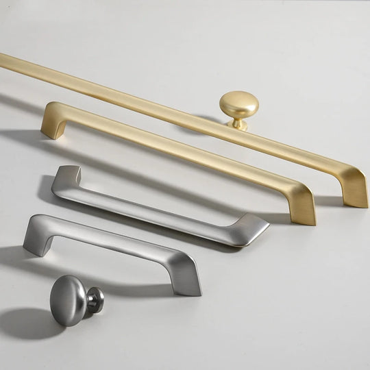 Modern Zinc Alloy Cabinet Handles - Kitchen Drawer Knobs for Wardrobes and Furniture