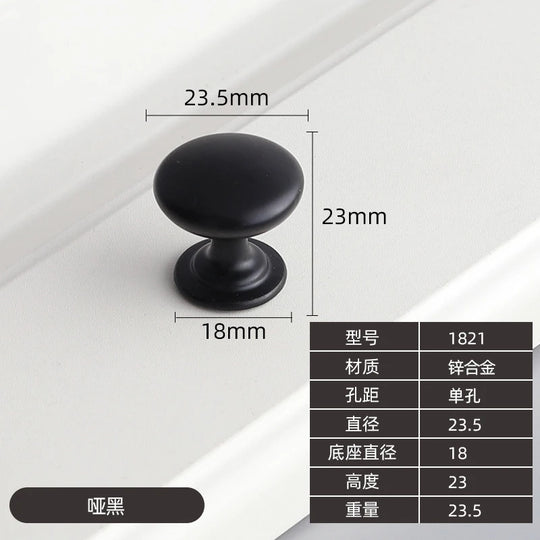 Modern Zinc Alloy Drawer Knobs - Single Hole Cabinet Handles for Dresser and Shoe Cabinets