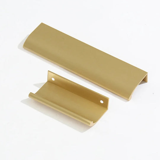 Long Hidden Brass Handle Invisible Solid Brass Pull for Kitchen Cabinet Gold Drawer Knobs Furniture Door Handles