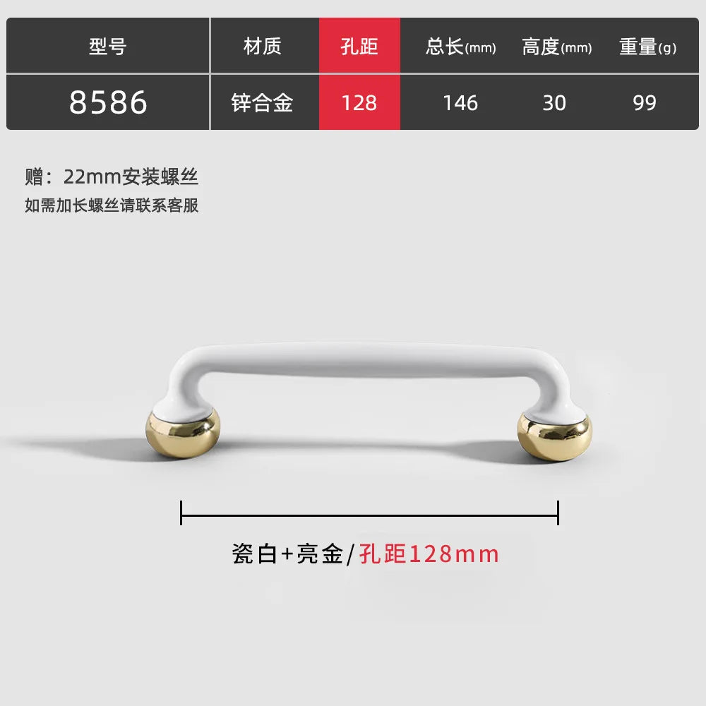 Modern Double-Color Cabinet Handles - Zinc Alloy Drawer Pulls for Cupboards and Furniture