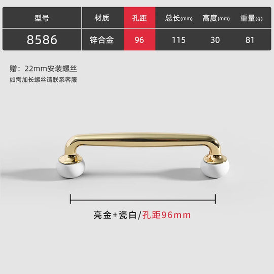 Modern Double-Color Cabinet Handles - Zinc Alloy Drawer Pulls for Cupboards and Furniture